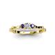 4 - Twyla 0.26 ctw Natural Diamond (3.40 mm) and Iolite Three Stone Engagement Ring  