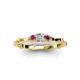 4 - Twyla 0.32 ctw Natural Diamond (3.40 mm) and Rhodolite Garnet Three Stone Engagement Ring  
