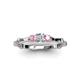 4 - Twyla 0.26 ctw Natural Diamond (3.40 mm) and Pink Tourmaline Three Stone Engagement Ring  