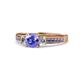 5 - Dzeni 1.37 ctw Tanzanite and Side Natural Diamond with Accented Tanzanite Three Stone Engagement Ring  