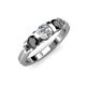 3 - Raea 1.13 ctw Lab Grown Diamond and Black Diamond Three Stone Engagement Ring 
