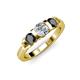 3 - Raea 1.13 ctw Lab Grown Diamond and Black Diamond Three Stone Engagement Ring 