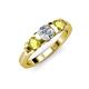3 - Raea 1.10 ctw Lab Grown Diamond and Yellow Diamond Three Stone Engagement Ring 