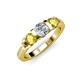 3 - Raea 1.13 ctw Lab Grown Diamond and Yellow Sapphire Three Stone Engagement Ring 