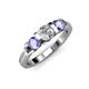 3 - Raea 1.07 ctw Lab Grown Diamond and Tanzanite Three Stone Engagement Ring 