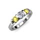 3 - Raea 1.13 ctw Lab Grown Diamond and Yellow Sapphire Three Stone Engagement Ring 