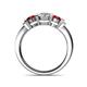 5 - Raea 1.13 ctw Lab Grown Diamond and Ruby Three Stone Engagement Ring 