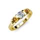 2 - Raea 1.13 ctw Natural Diamond (5.00 mm) With Citrine Three Stone Ring  