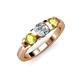 2 - Raea 1.10 ctw Natural Diamond (5.00 mm) With Yellow Diamond Three Stone Ring  