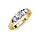 2 - Raea 1.07 ctw Natural Diamond (5.00 mm) With Tanzanite Three Stone Ring  