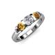 2 - Raea 1.13 ctw Natural Diamond (5.00 mm) With Citrine Three Stone Ring  