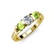 2 - Raea 1.19 ctw Natural Diamond (5.00 mm) With Peridot Three Stone Ring  