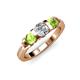2 - Raea 1.19 ctw Natural Diamond (5.00 mm) With Peridot Three Stone Ring  