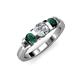 2 - Raea 1.13 ctw Natural Diamond (5.00 mm) With Emerald Three Stone Ring  