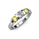 2 - Raea 1.10 ctw Natural Diamond (5.00 mm) With Yellow Diamond Three Stone Ring  