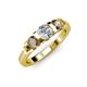 2 - Raea 1.07 ctw Natural Diamond (5.00 mm) With Smoky Quartz Three Stone Ring  