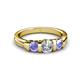 4 - Raea 1.07 ctw Lab Grown Diamond and Tanzanite Three Stone Engagement Ring 