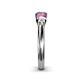 6 - Raea 1.13 ctw Lab Grown Diamond and Pink Sapphire Three Stone Engagement Ring 