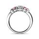 5 - Raea 1.13 ctw Lab Grown Diamond and Pink Tourmaline Three Stone Engagement Ring 