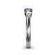 6 - Raea 1.13 ctw Lab Grown Diamond and Iolite Three Stone Engagement Ring 