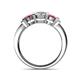 5 - Raea 1.19 ctw Lab Grown Diamond and Rhodolite Garnet Three Stone Engagement Ring 