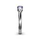 6 - Raea 1.07 ctw Lab Grown Diamond and Tanzanite Three Stone Engagement Ring 