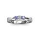 4 - Rylai 0.17 ctw Natural Diamond (2.70 mm) and Tanzanite Three Stone Engagement Ring  
