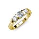 3 - Raea 1.10 ctw Natural Diamond and Side Lab Grown Diamond Three Stone Ring  