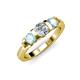 2 - Raea 1.13 ctw Natural Diamond (5.00 mm) With Aquamarine Three Stone Ring  