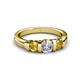 3 - Raea 1.13 ctw Natural Diamond (5.00 mm) With Citrine Three Stone Ring  