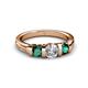 3 - Raea 1.13 ctw Natural Diamond (5.00 mm) With Emerald Three Stone Ring  