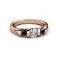 3 - Raea 1.13 ctw Natural Diamond (5.00 mm) With Black Diamond Three Stone Ring  
