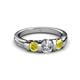 3 - Raea 1.13 ctw Natural Diamond (5.00 mm) With Yellow Sapphire Three Stone Ring  