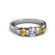 3 - Raea 1.13 ctw Natural Diamond (5.00 mm) With Citrine Three Stone Ring  