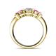 4 - Raea 1.13 ctw Natural Diamond (5.00 mm) With Pink Sapphire Three Stone Ring  
