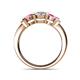 4 - Raea 1.13 ctw Natural Diamond (5.00 mm) With Pink Sapphire Three Stone Ring  