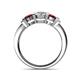 4 - Raea 1.19 ctw Natural Diamond (5.00 mm) With Red Garnet Three Stone Ring  
