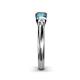5 - Raea 1.16 ctw Natural Diamond (5.00 mm) With London Blue Topaz Three Stone Ring  