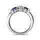 4 - Raea 1.13 ctw Natural Diamond (5.00 mm) With Blue Sapphire Three Stone Ring  