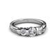 6 - Raea 1.10 ctw Natural Diamond and Side Lab Grown Diamond Three Stone Ring  