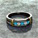 3 - Kevin 0.41 ctw Turquoise and Natural Diamond Men Wedding Band (7.80 mm) 