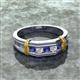 3 - Kevin 0.44 ctw Iolite and Natural Diamond Men Wedding Band (7.80 mm) 