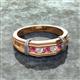 3 - Kevin 0.44 ctw Pink Tourmaline and Natural Diamond Men Wedding Band (7.80 mm) 