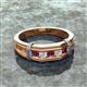 3 - Kevin 0.55 ctw Rhodolite Garnet and Natural Diamond Men Wedding Band (7.80 mm) 