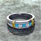 3 - Kevin 0.41 ctw Turquoise and Natural Diamond Men Wedding Band (7.80 mm) 