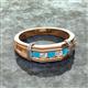 3 - Kevin 0.41 ctw Turquoise and Natural Diamond Men Wedding Band (7.80 mm) 