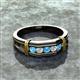 3 - Kevin 0.47 ctw Blue Topaz and Natural Diamond Men Wedding Band (7.80 mm) 