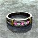 3 - Kevin 0.52 ctw Pink Sapphire and Natural Diamond Men Wedding Band (7.80 mm) 