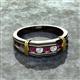 3 - Kevin 0.55 ctw Rhodolite Garnet and Natural Diamond Men Wedding Band (7.80 mm) 