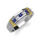 4 - Kevin 0.44 ctw Iolite and Natural Diamond Men Wedding Band (7.80 mm) 